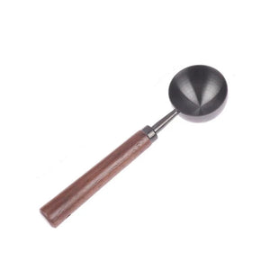 Household Walnut Handle Coffee Spoon Long Short Stainless Steel Baking Tools