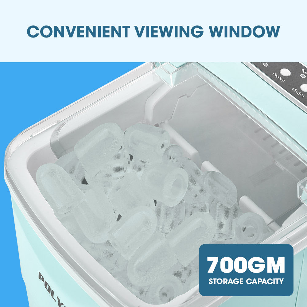 Polycool 2L Ice Cube Maker Machine Automatic With Control Panel Green