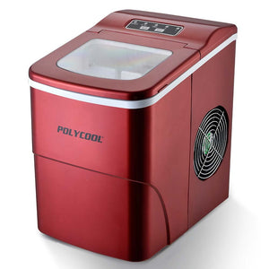 Polycool 2L Ice Cube Maker Machine Automatic With Control Panel Red