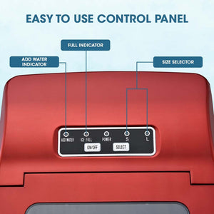 Polycool 2L Ice Cube Maker Machine Automatic With Control Panel Red