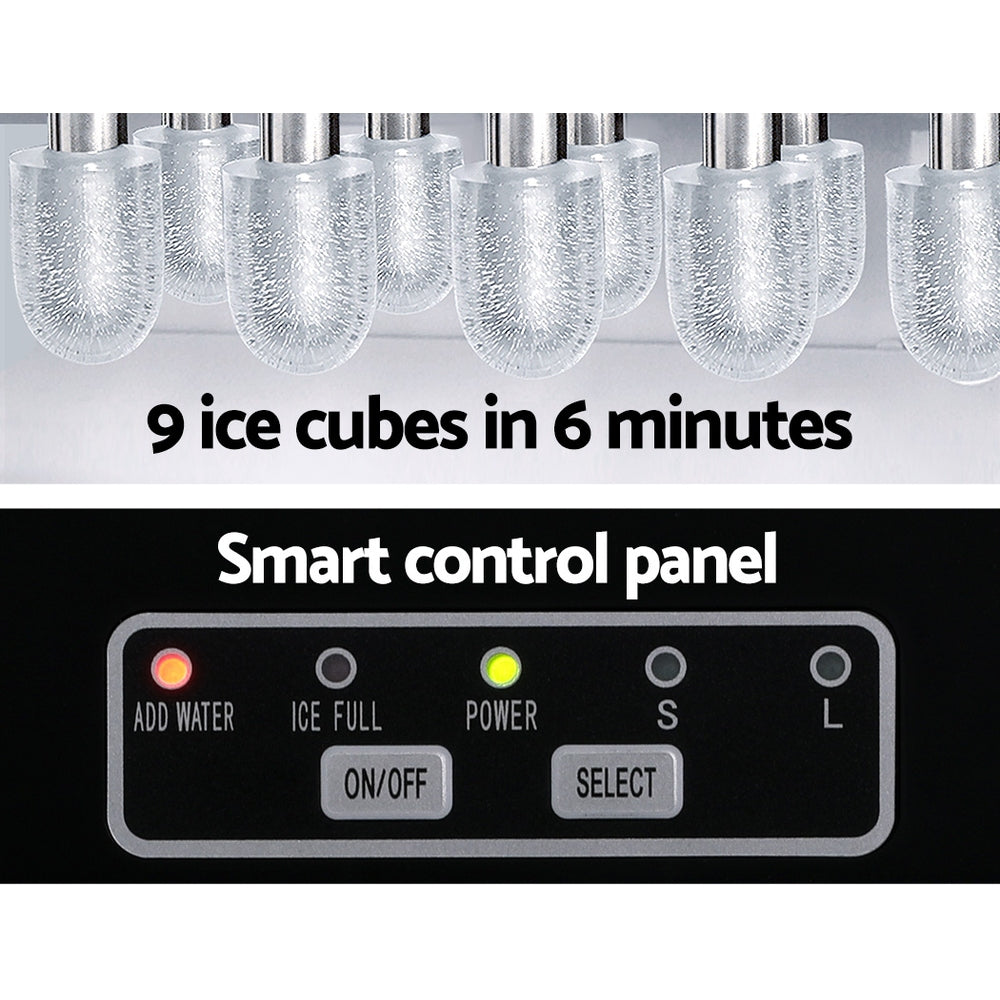 Devanti 12Kg Ice Maker Machine W/Self Cleaning Silver