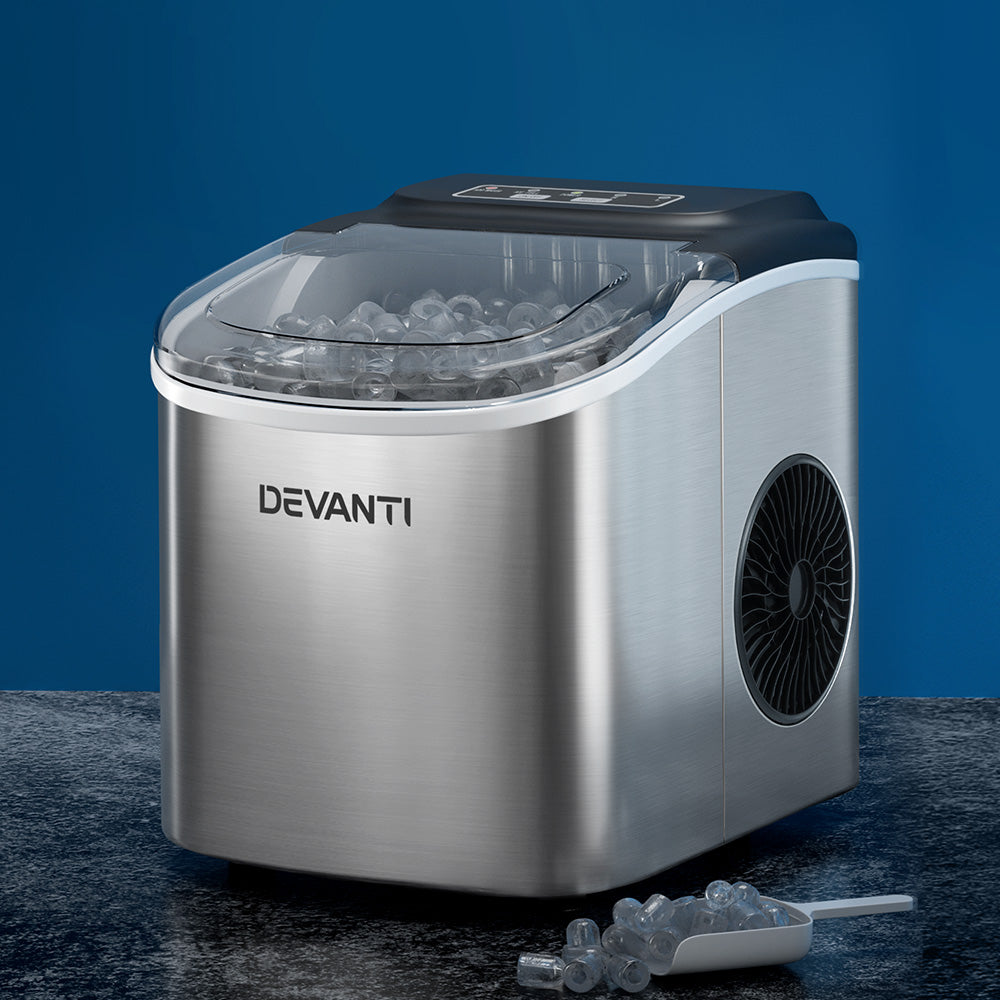 Devanti 12Kg Ice Maker Machine W/Self Cleaning Silver