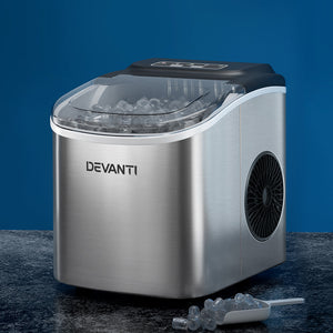 Devanti 12Kg Ice Maker Machine W/Self Cleaning Silver
