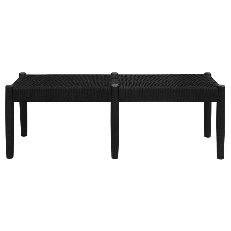 Kelly Loom Oak Bench (Black)