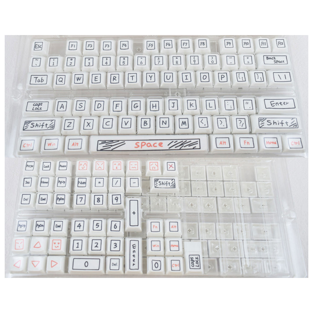Keycap Keyboard White Notes Theme 125 Anime Keys Mechanical Keycaps For Keyboards