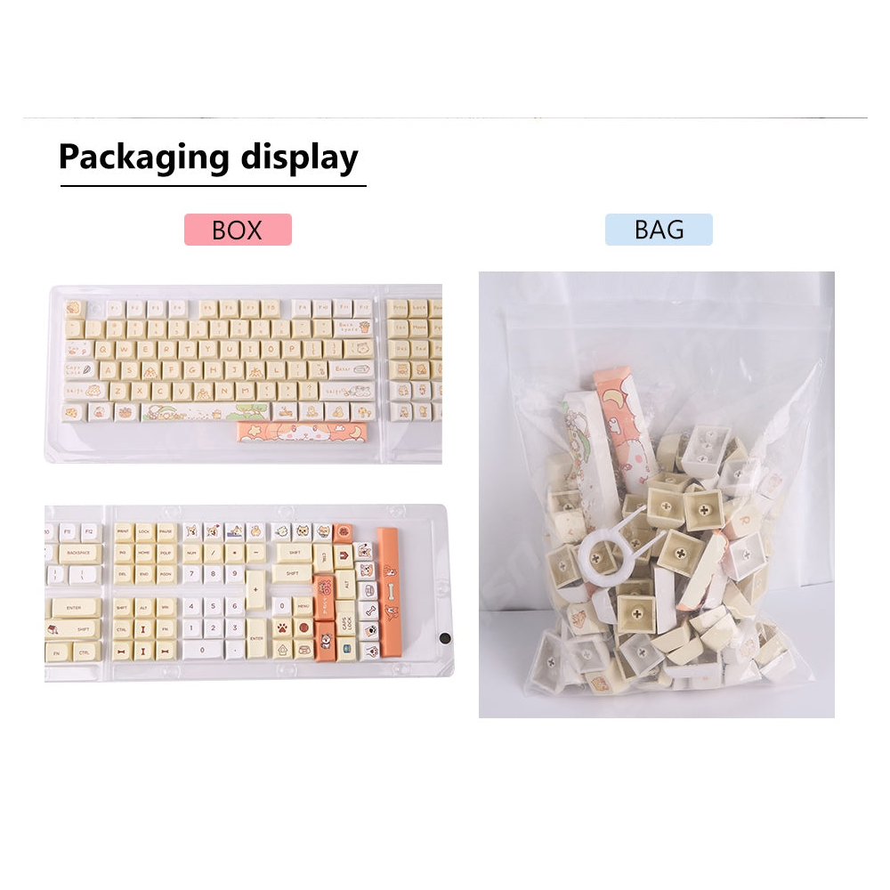 Keycap Keyboard White 131 Korean Keys Mechanical Switch Touch Clicks Box