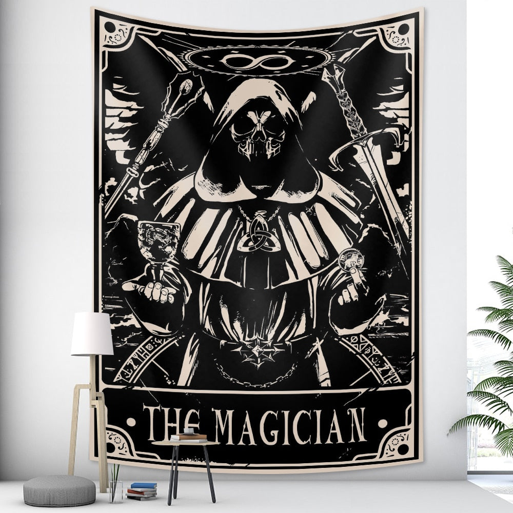 Tapestry Black Magician 150X130 Cm Tarot Card Psychedelic Scene Art Decoration