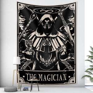 Tapestry Black Magician 150X130 Cm Tarot Card Psychedelic Scene Art Decoration