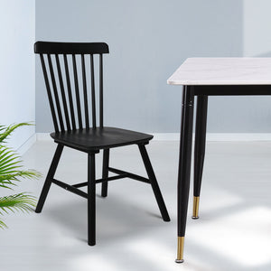 Levede 2X Dining Chairs Kitchen Winsor Black