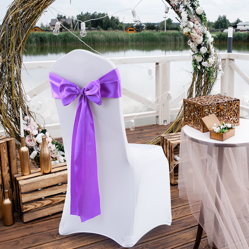 50X Satin Chair Sashes Cloth Cover Wedding Coral