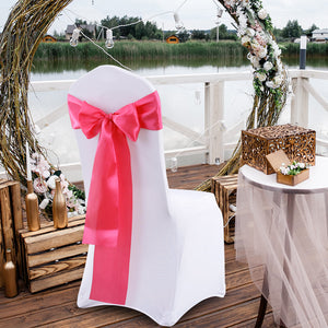 50X Satin Chair Sashes Cloth Cover Wedding Coral