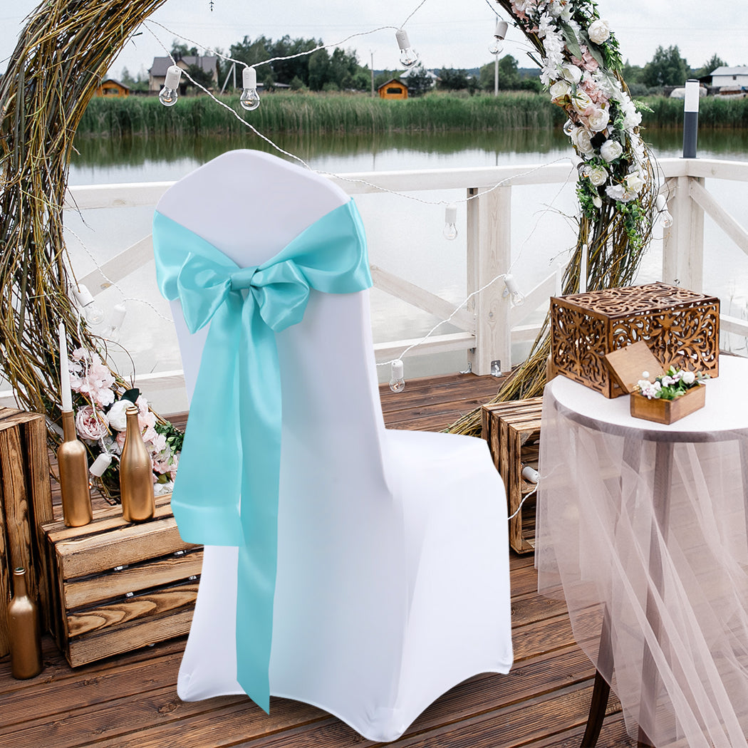 50X Satin Chair Sashes Cloth Cover Wedding Coral