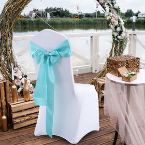 50X Satin Chair Sashes Cloth Cover Wedding Coral