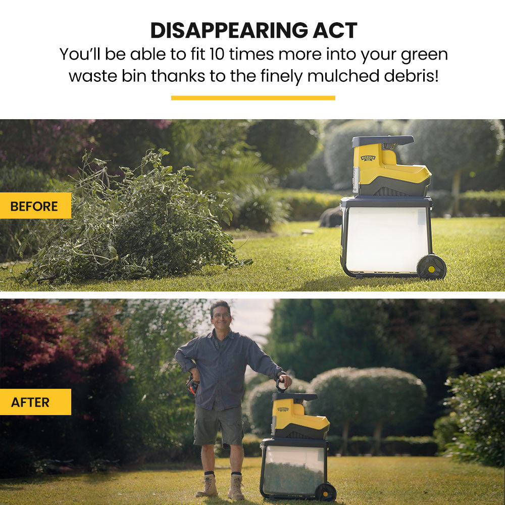 Michigan 2400W Electric Mulcher Crushing Garden Shredder Chipper