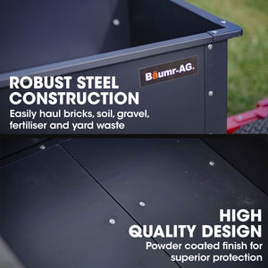 Baumr Ag Baumr-Ag 270Kg Capacity Metal Dump Cart For Ride On Mower