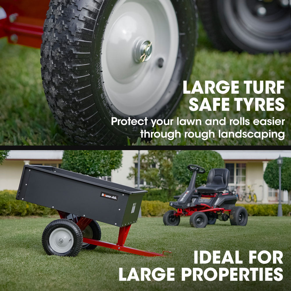 Baumr Ag Baumr-Ag 270Kg Capacity Metal Dump Cart For Ride On Mower