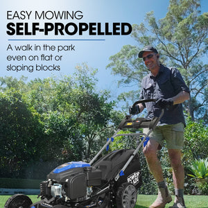 Powerblade 20' 200Cc Self Propelled Lawn Mower Electric Start 7 Height Steel Deck Wash Port Ohv 4 Stroke Petrol Vs950