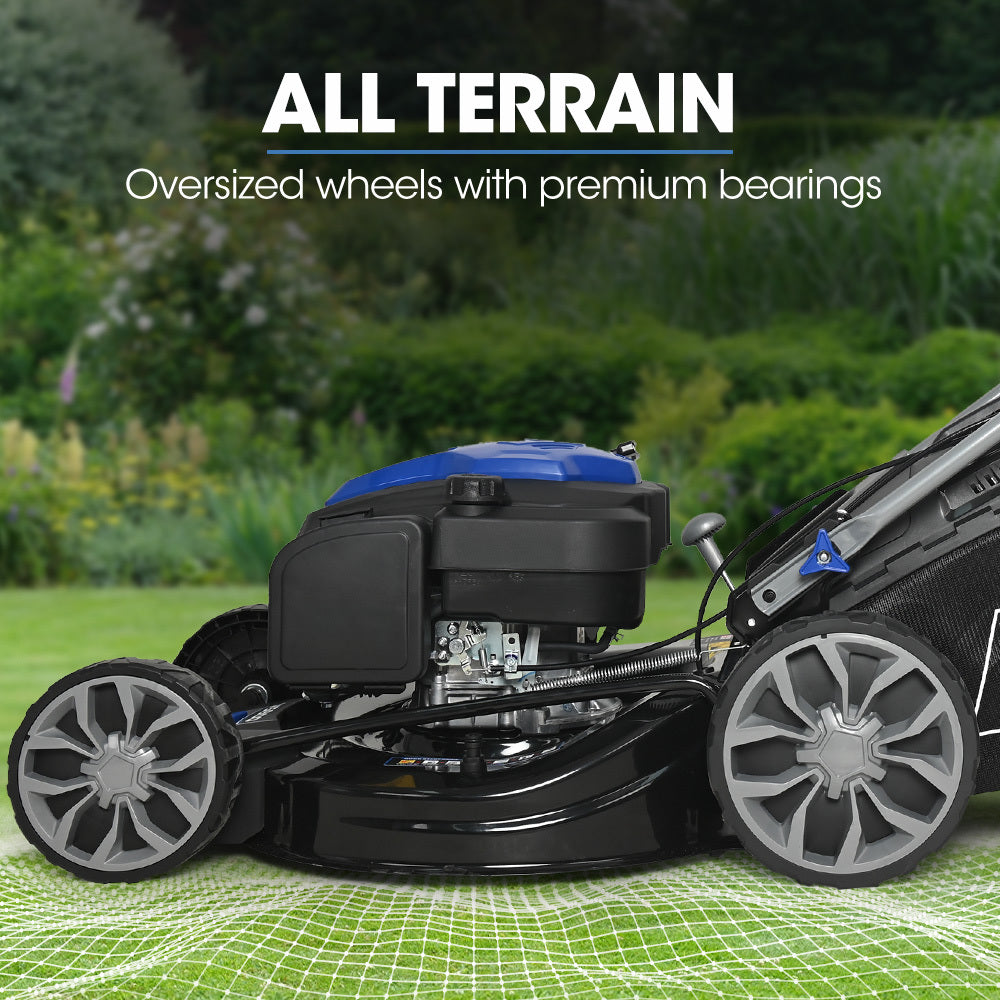Powerblade 20' 200Cc Self Propelled Lawn Mower Electric Start 7 Height Steel Deck Wash Port Ohv 4 Stroke Petrol Vs950