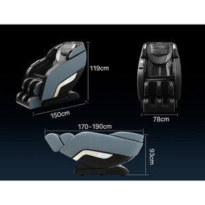 Fortia Electric Full Body Gravity Massage Recliner Chair With Heat And Bluetooth Black/Blue