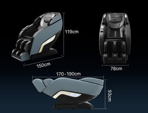 Fortia Electric Full Body Gravity Massage Recliner Chair With Heat And Bluetooth Black/Blue