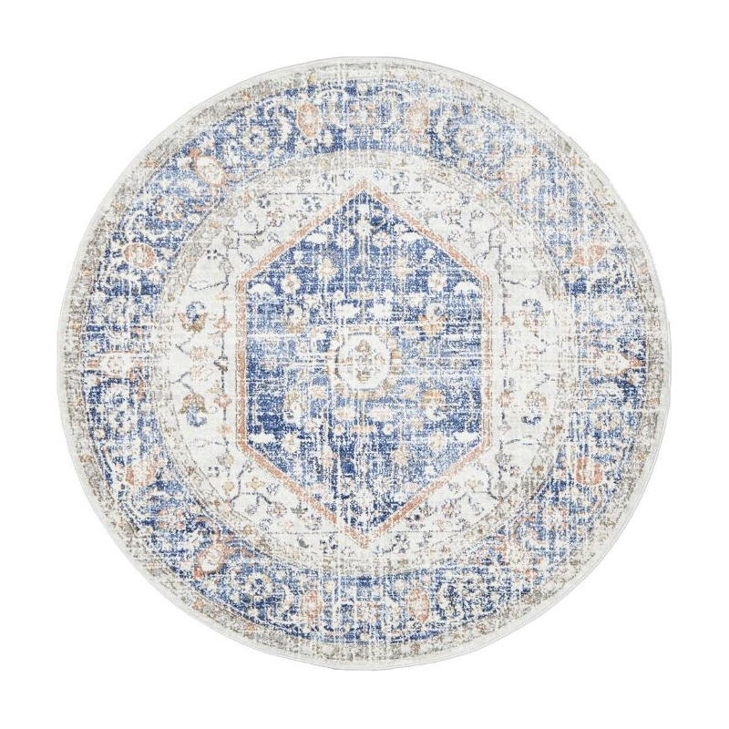 Mayfair Lorissa Blue Round By Rug Culture