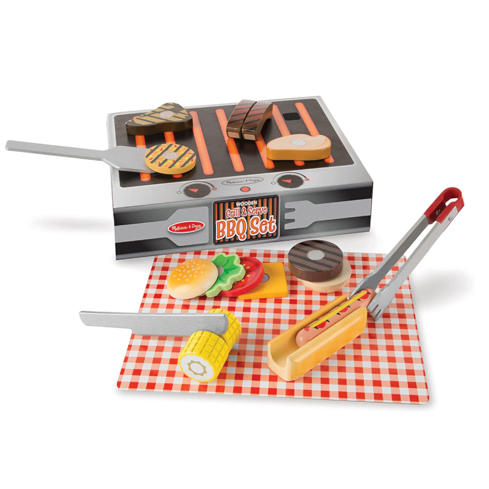 Melissa & Doug Wooden Grill Serve Bbq Set