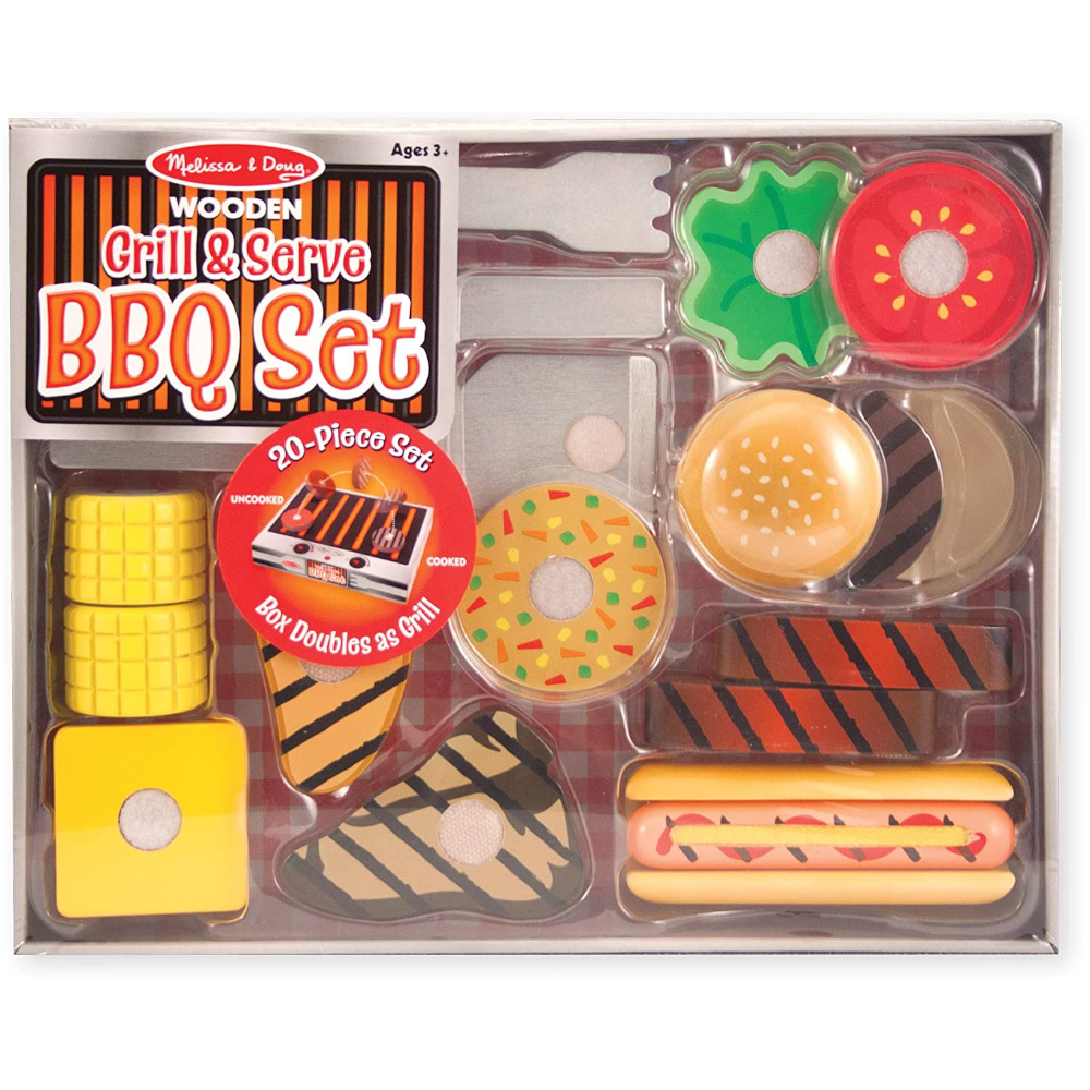 Melissa & Doug Wooden Grill Serve Bbq Set