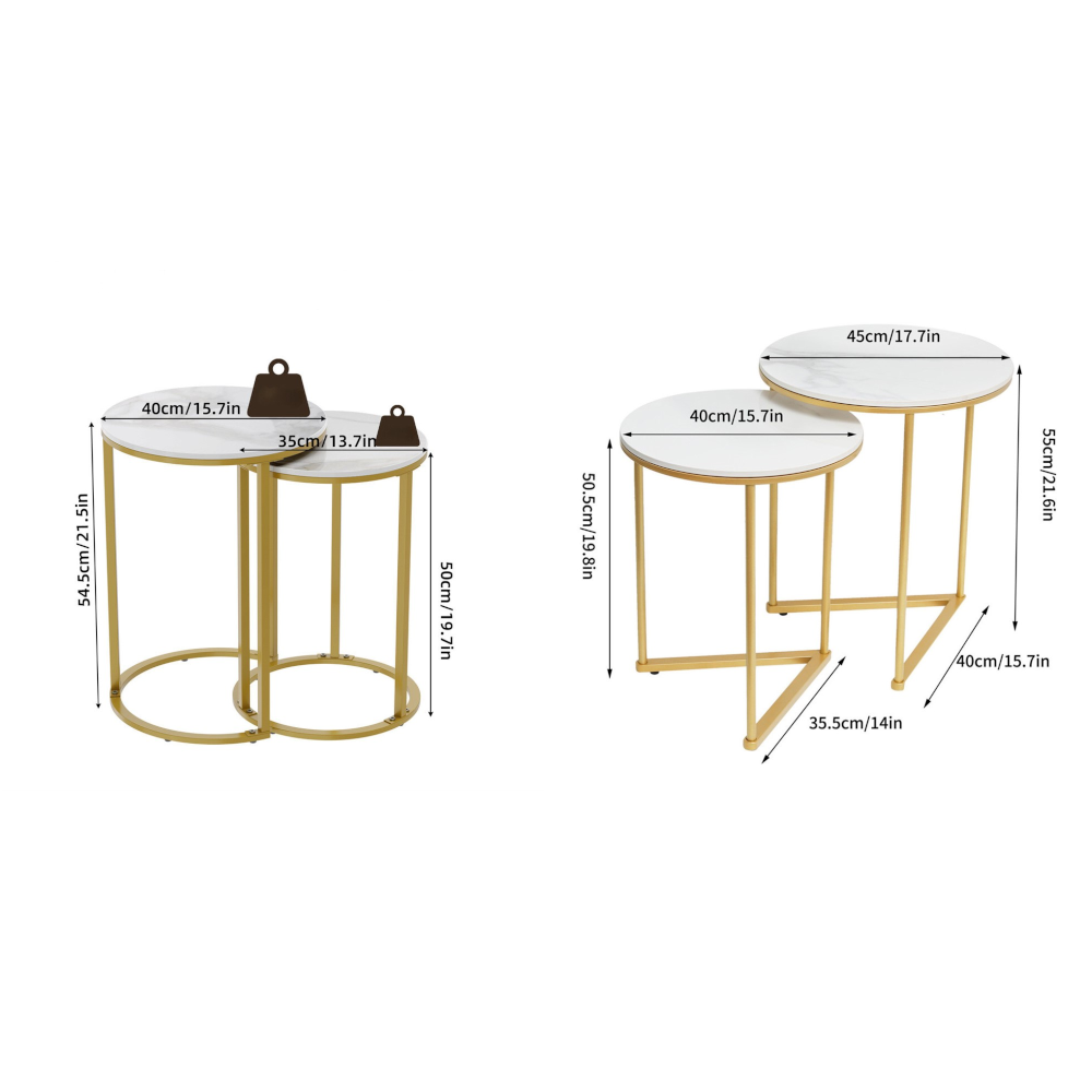 Modern Nesting Coffee Side Table Set