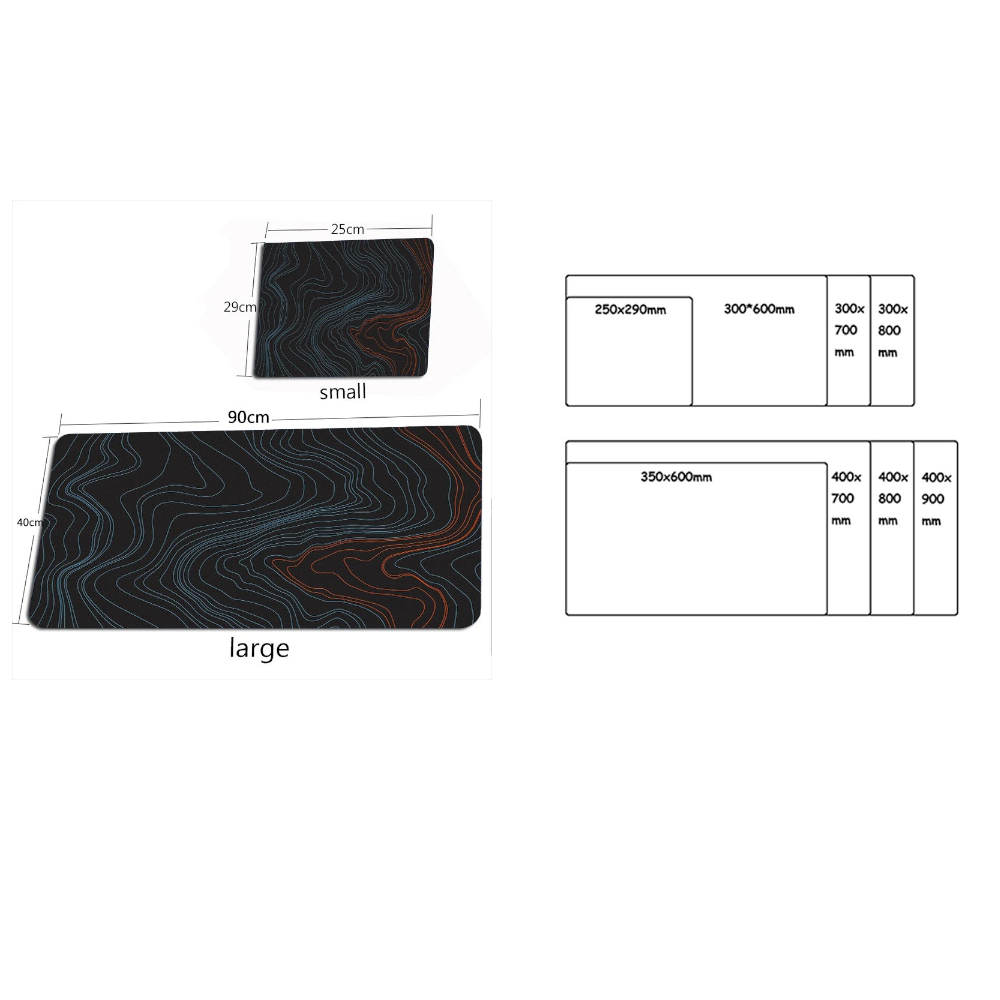 Mouse Pad Metal Black 1000X500x4mm Desk Gaming Laptop Mat Accessories