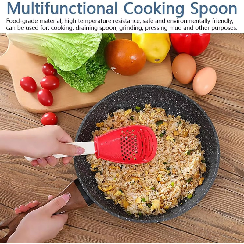 Multifunctional Slotted Spoon Cooking For Grinding And Stir Frying Kitchen Gadget