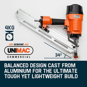 Unimac Construction Framing Nail Gun - Heavy Duty Air Nailer Pneumatic