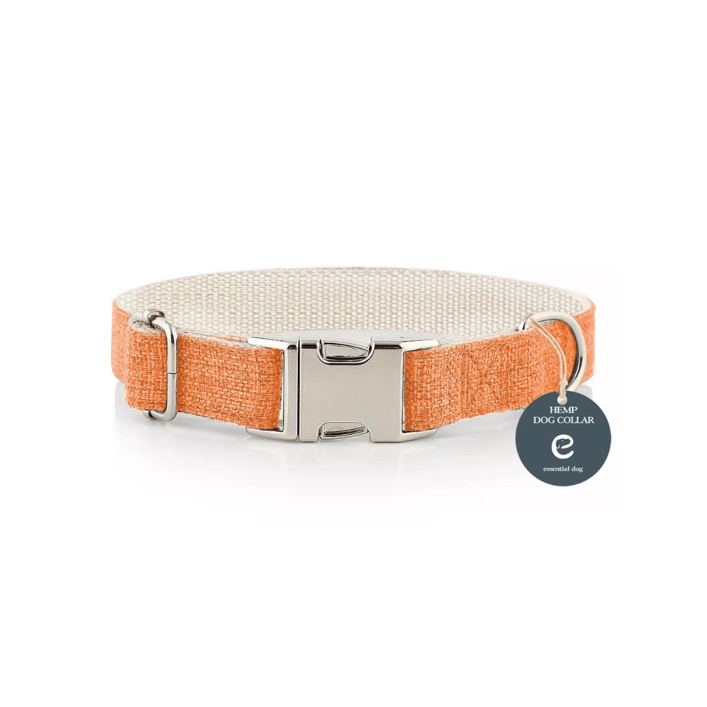 Natural Hemp & Cotton Dog Lead Leash (Orange Burst)