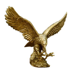 Home Figurine Golden Eagle Statue Large Resin For Living Room Desktop Decoration