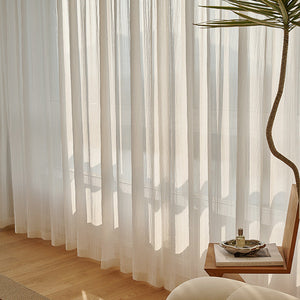 Curtain White 300 Centimetre X 250 Sheer Transparent Line