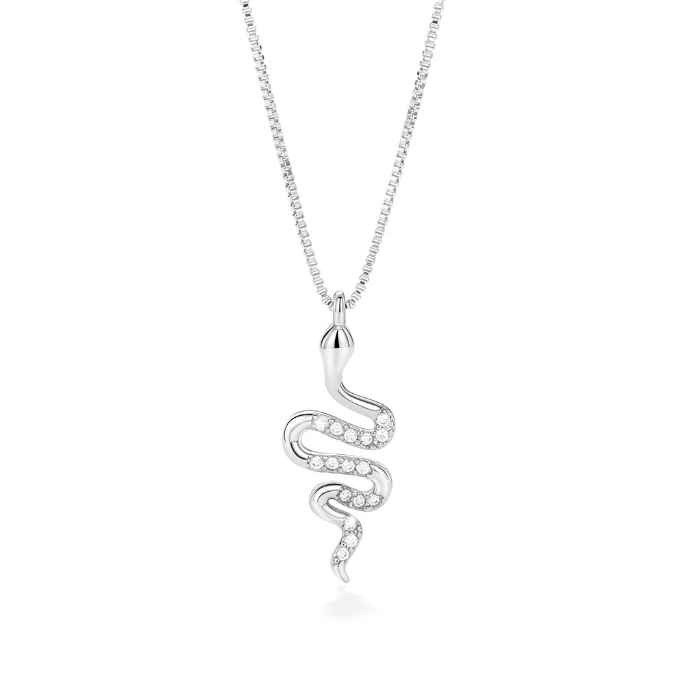 Veile Studios Fashion Lady Snake Pendant Necklace With Zirconia Stylish Party Accessories