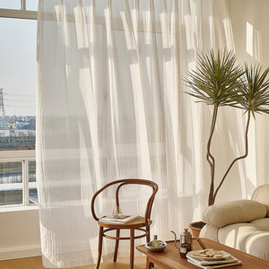 Curtain White 300 Centimetre X 250 Sheer Transparent Line