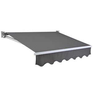 Shade Shield 2 X 1.5M Retractable Grey Folding Arm Awning Powder Coated 6063 Aluminium With Hand Crank For Outdoor Patio