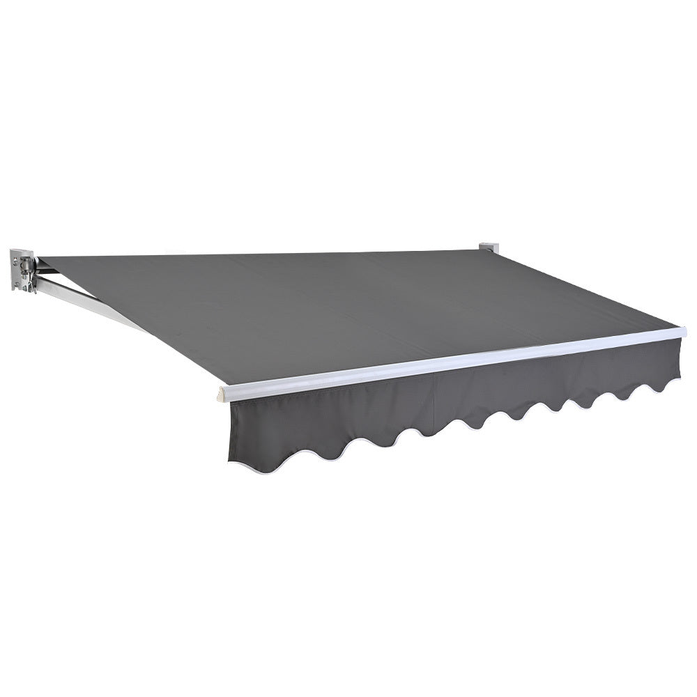 Shade Shield 3X2.5M Retractable Folding Arm Awning Powder Coated 6063 Aluminium With Hand Crank For Outdoor Patio