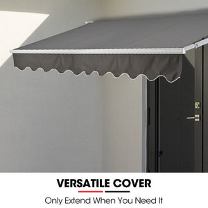 Shade Shield 3X2.5M Retractable Folding Arm Awning Powder Coated 6063 Aluminium With Hand Crank For Outdoor Patio