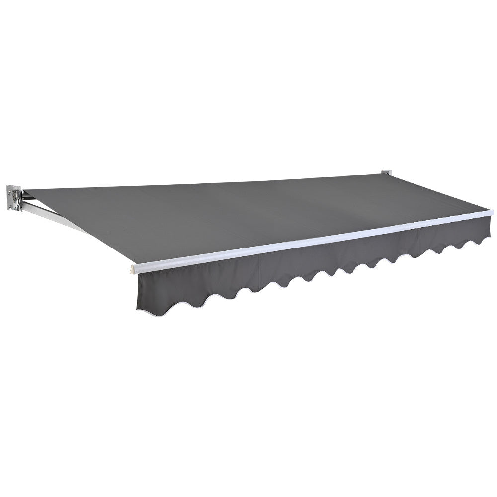 Shade Shield 4X2.5M Retractable Folding Arm Awning Powder Coated 6063 Aluminium With Hand Crank For Outdoor Patio