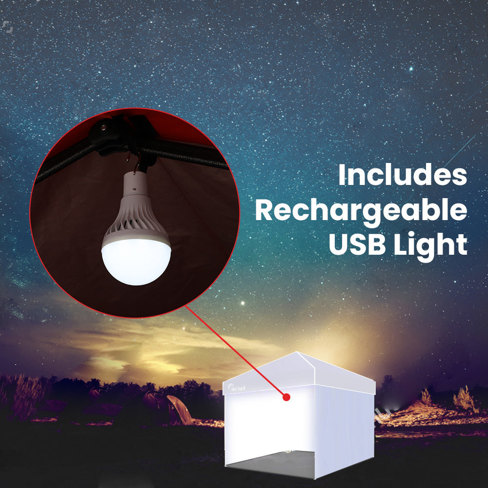 Red Track Accessory Pack For 3X3m White Gazebo Includes Walls Carry Bag Rechargeable Usb Lamp