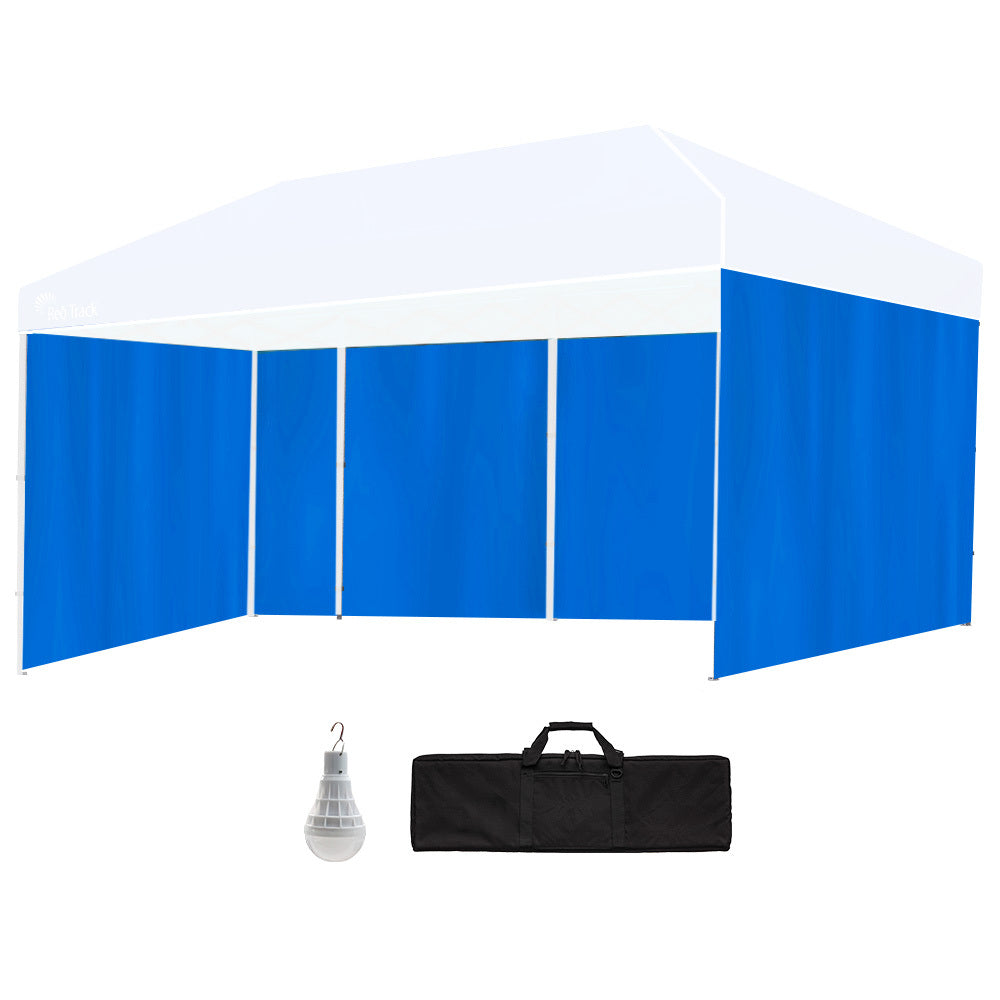 Red Track Accessory Pack For 6X3m Blue Gazebo Includes Walls Wheeled Carry Bag Rechargeable Usb Lamp