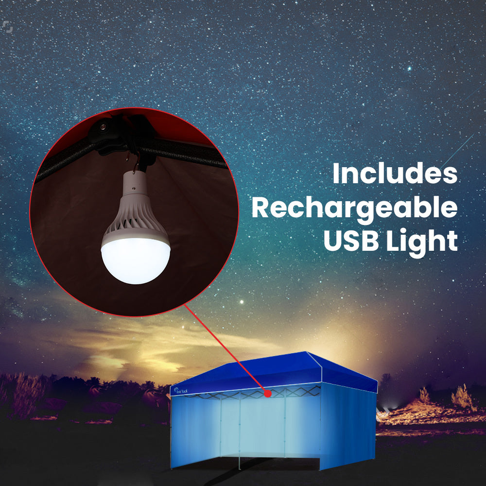 Red Track Accessory Pack For 6X3m Blue Gazebo Includes Walls Wheeled Carry Bag Rechargeable Usb Lamp