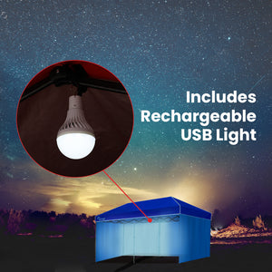 Red Track Accessory Pack For 6X3m Blue Gazebo Includes Walls Wheeled Carry Bag Rechargeable Usb Lamp