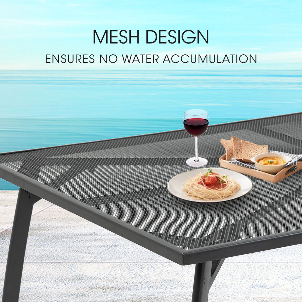 Fortia 7Pc Outdoor Dining Furniture Setting Table And Chairs Outside With E Coating