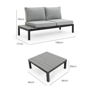 Fortia 4 Pc Outdoor Furniture Setting Seater Lounge Chairs And Side Tables Outdoors Garden Patio