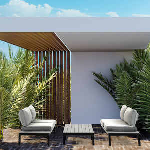 Fortia 4 Pc Outdoor Furniture Setting Seater Lounge Chairs And Side Tables Outdoors Garden Patio