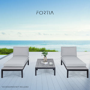 Fortia 4 Pc Outdoor Furniture Setting Seater Lounge Chairs And Side Tables Outdoors Garden Patio