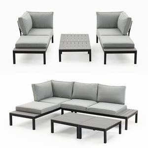 Fortia 4 Pc Outdoor Furniture Setting Seater Lounge Chairs And Side Tables Outdoors Garden Patio