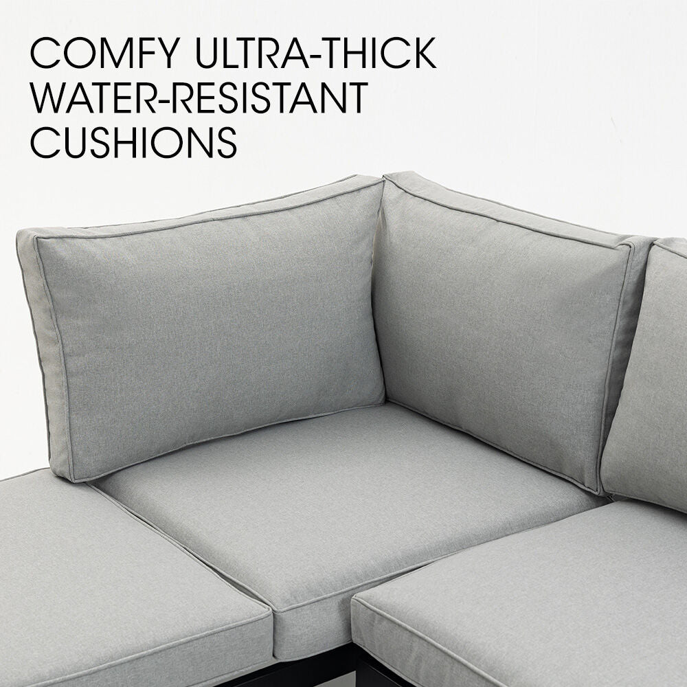 Fortia 4 Pc Outdoor Furniture Setting Seater Lounge Chairs And Side Tables Outdoors Garden Patio